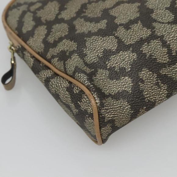SAINT LAURENT Clutch Bag PVC Gray Auth bs24056